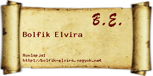 Bolfik Elvira névjegykártya
